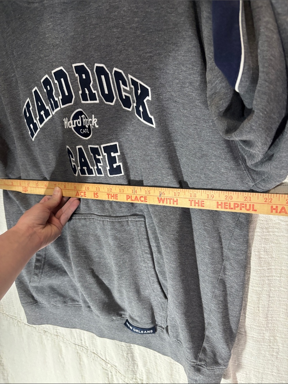 Vintage Hard Rock Cafe New Orleans Striped Gray Hoodie Men’s Medium - Picture 3 of 9